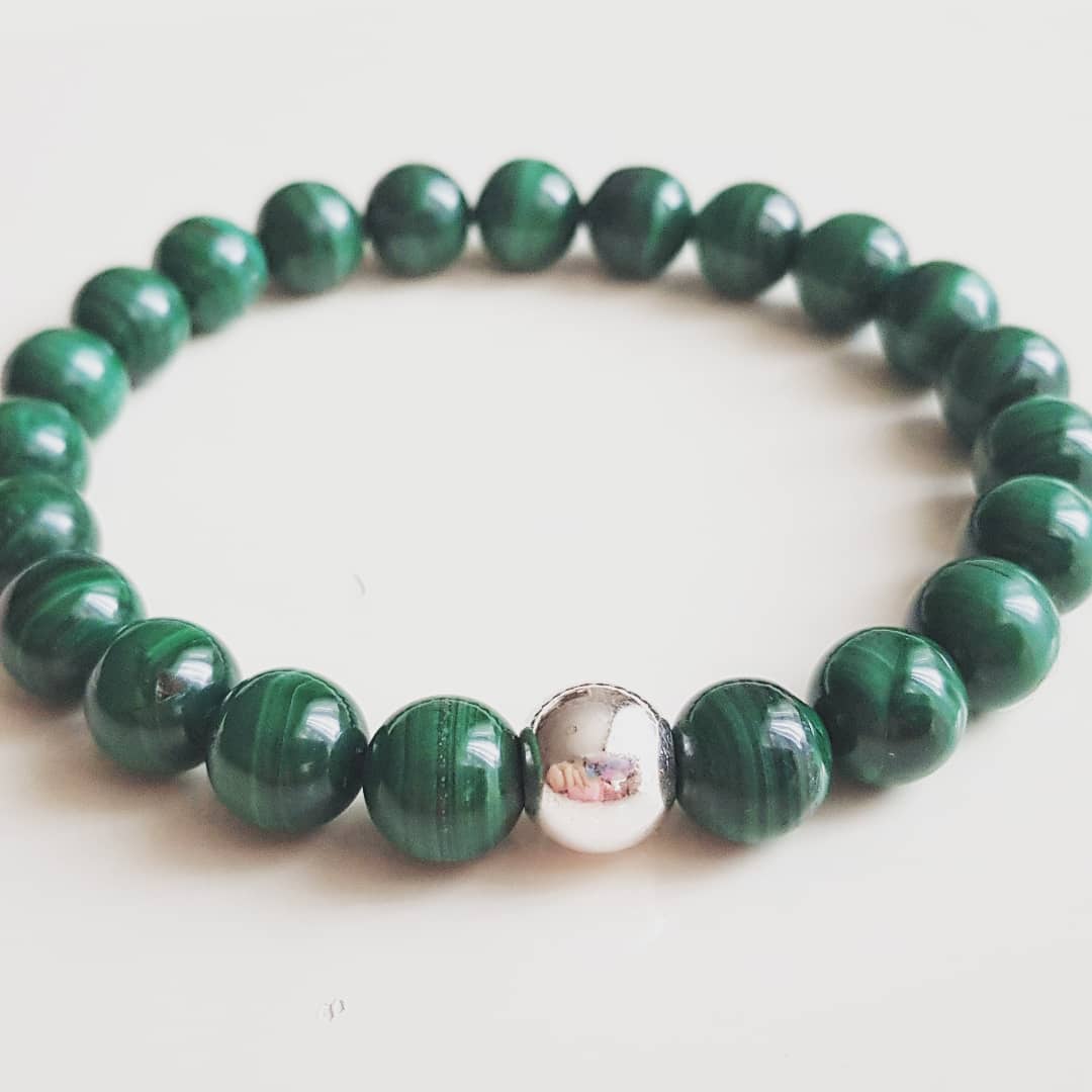 Malakit Doğal Taşlı Erkek Bileklik