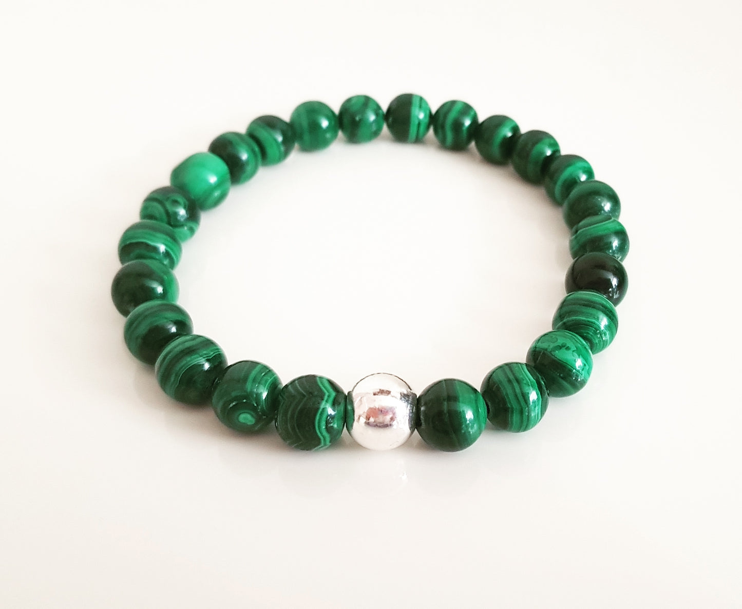 Malakit Doğal Taşlı Erkek Bileklik