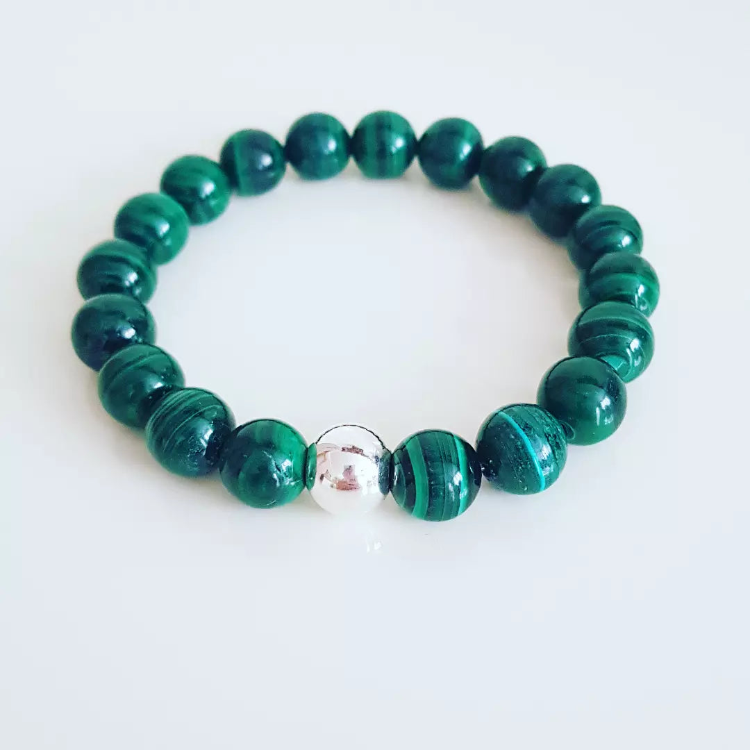 Malakit Doğal Taşlı Erkek Bileklik