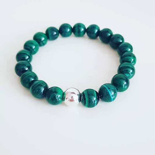 Malakit Doğal Taşlı Erkek Bileklik