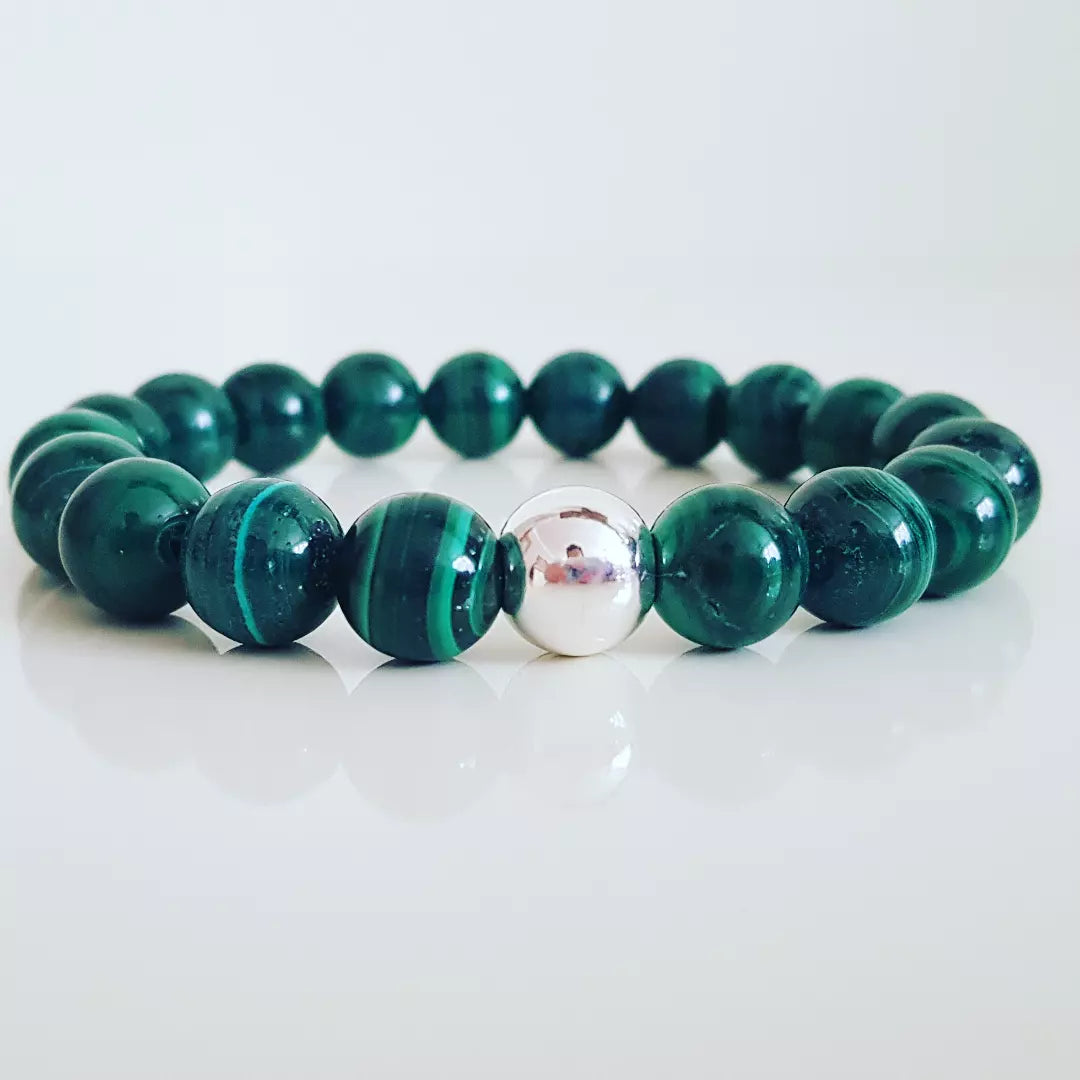 Malakit Doğal Taşlı Erkek Bileklik