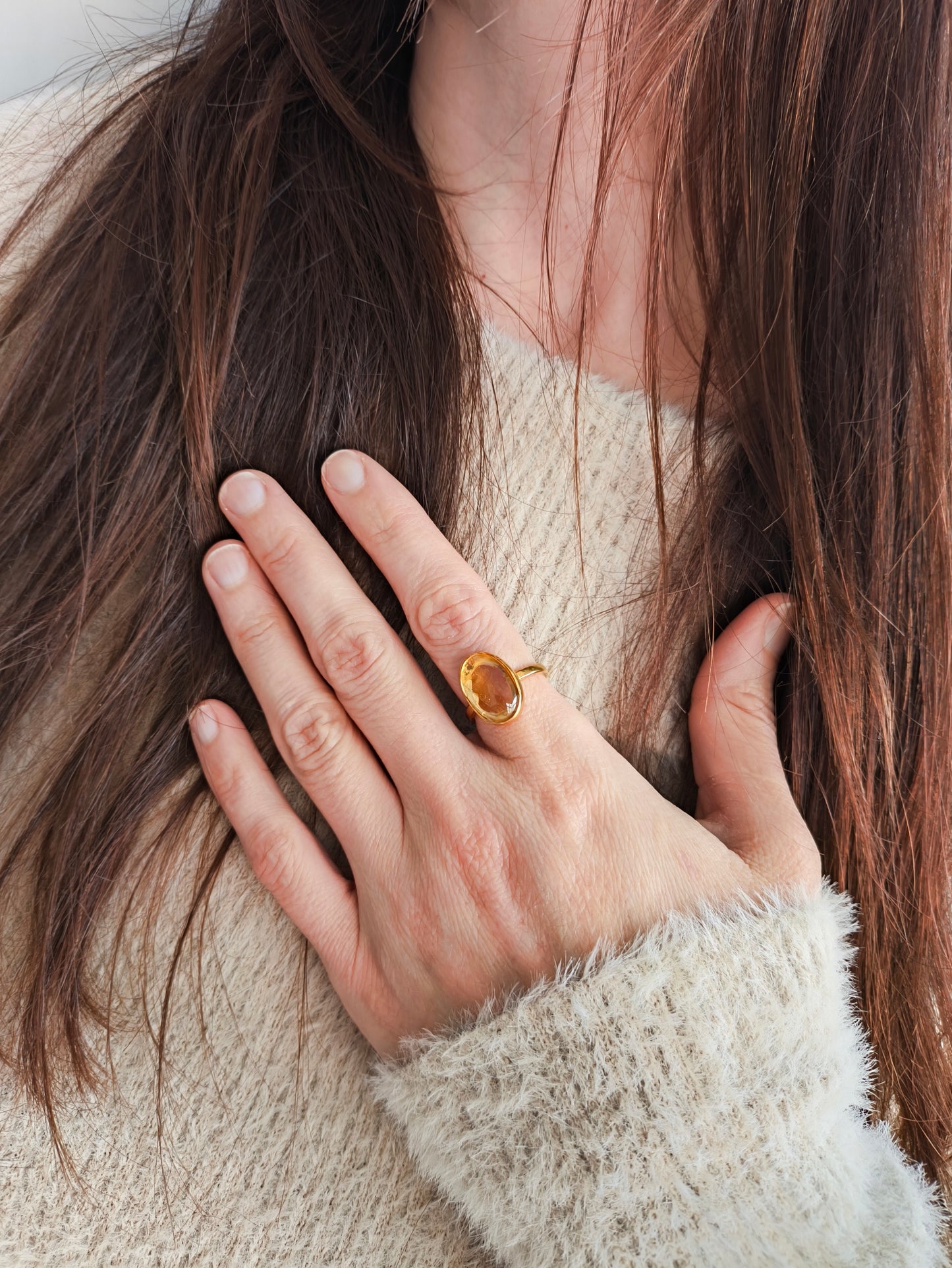 Sitrin Taşlı Yüzük