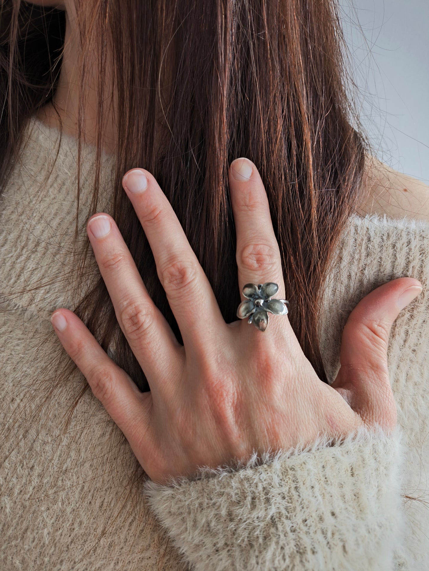 Vintage Çiçek Yüzük