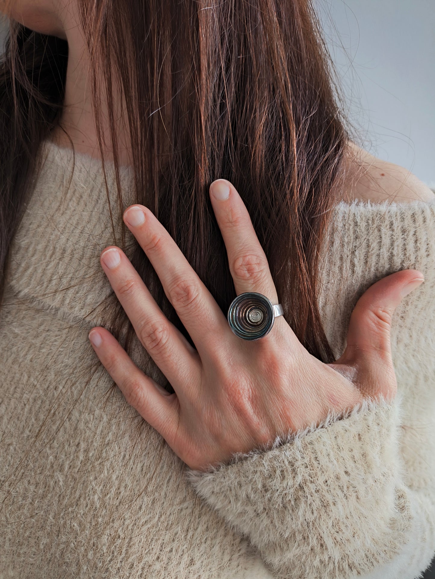 Girdap Yüzük | Ruhsal Temizlik ve Yeniden Doğuşun Simgesi | El Yapımı Gümüş Takı