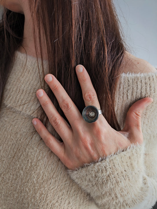 Girdap Yüzük | Ruhsal Temizlik ve Yeniden Doğuşun Simgesi | El Yapımı Gümüş Takı