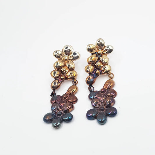 bahar küpe takımı – çiçekli oksitli gökkuşağı tasarım