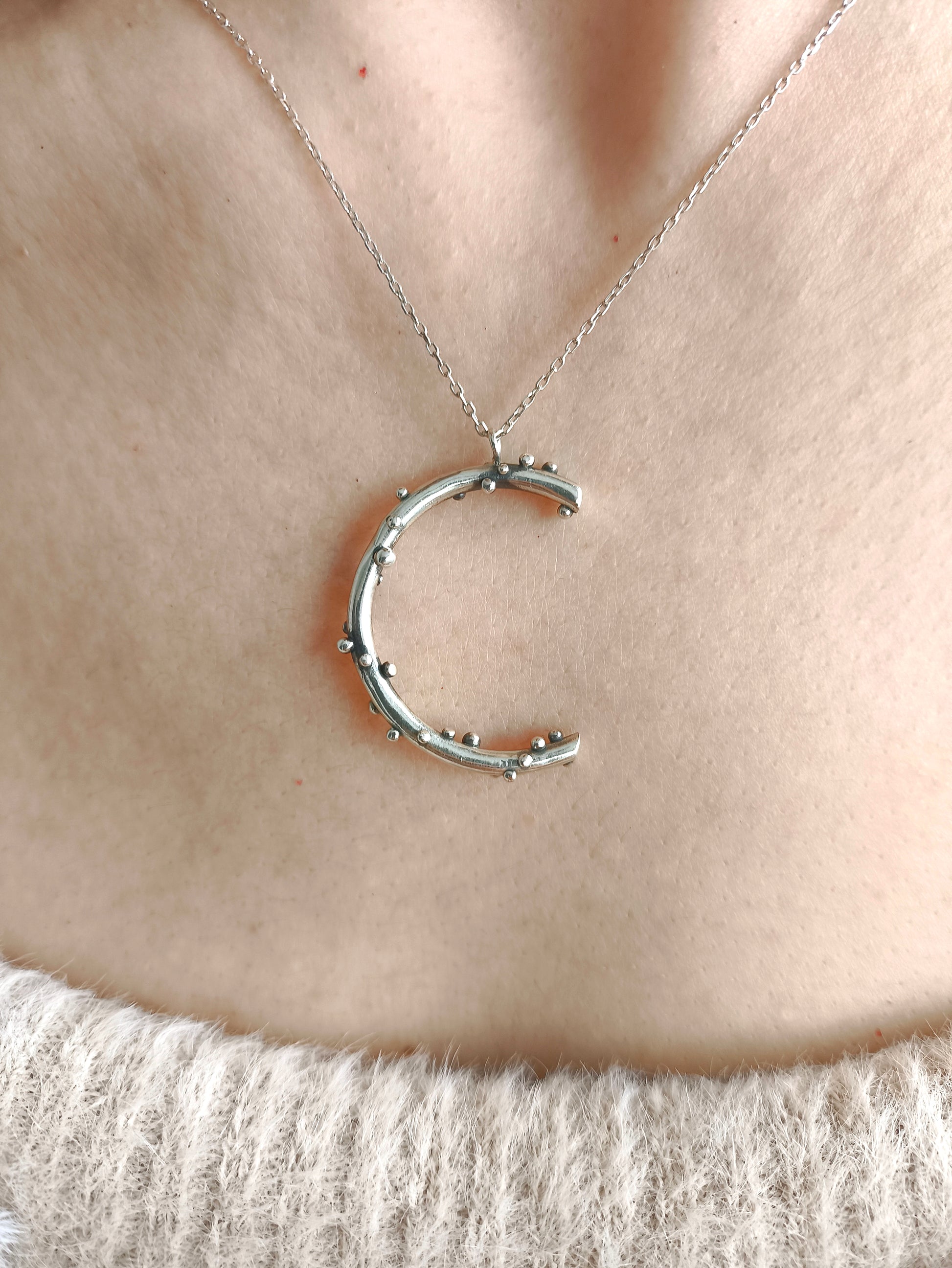 yarım tanem kolye - gümüş eksik bütün tasarımı