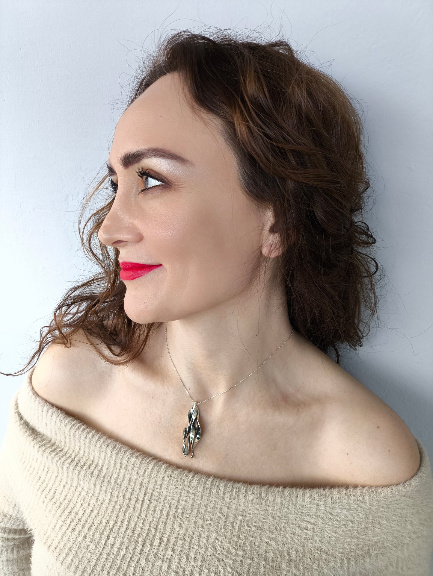 pembe kaktüs yaprak kolye – doğadan esinlenen 925 ayar gümüş zarif takı