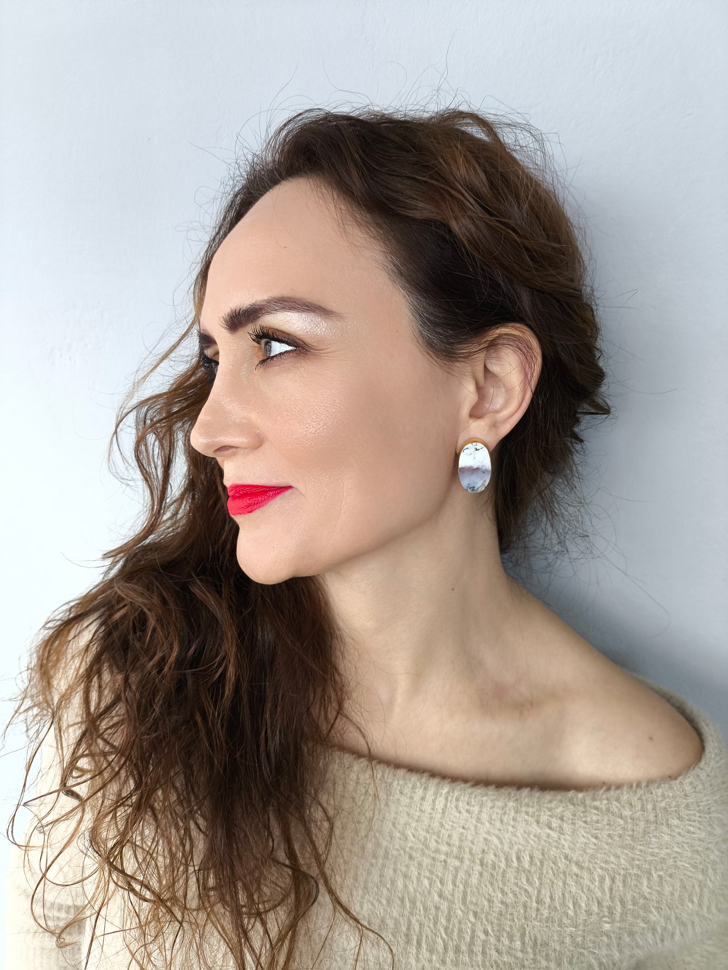 Dendritli Opal Küpe Takımı