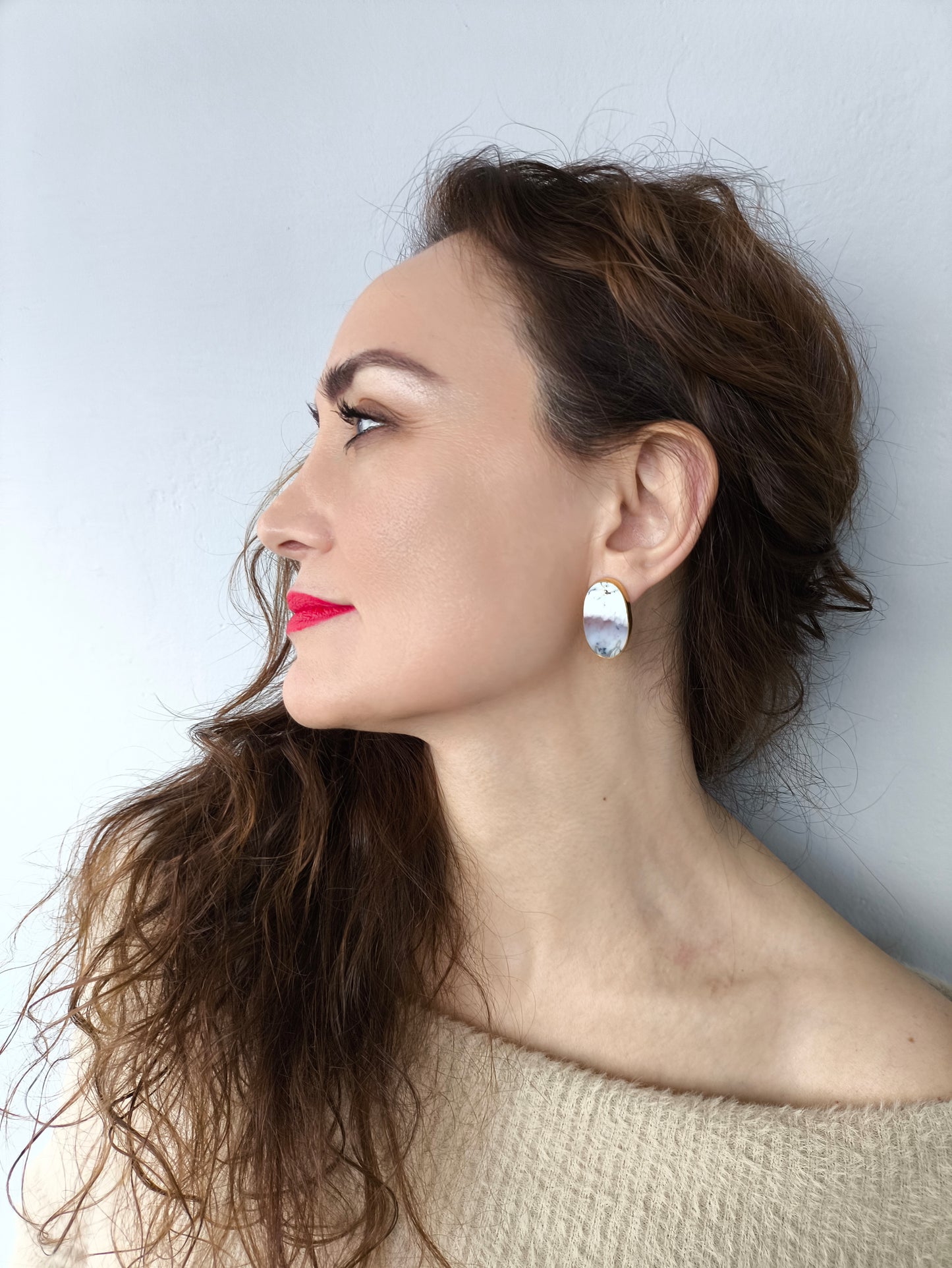 Dendritli Opal Küpe Takımı