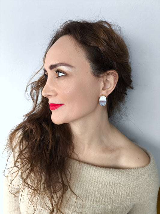 Dendritli Opal Küpe Takımı