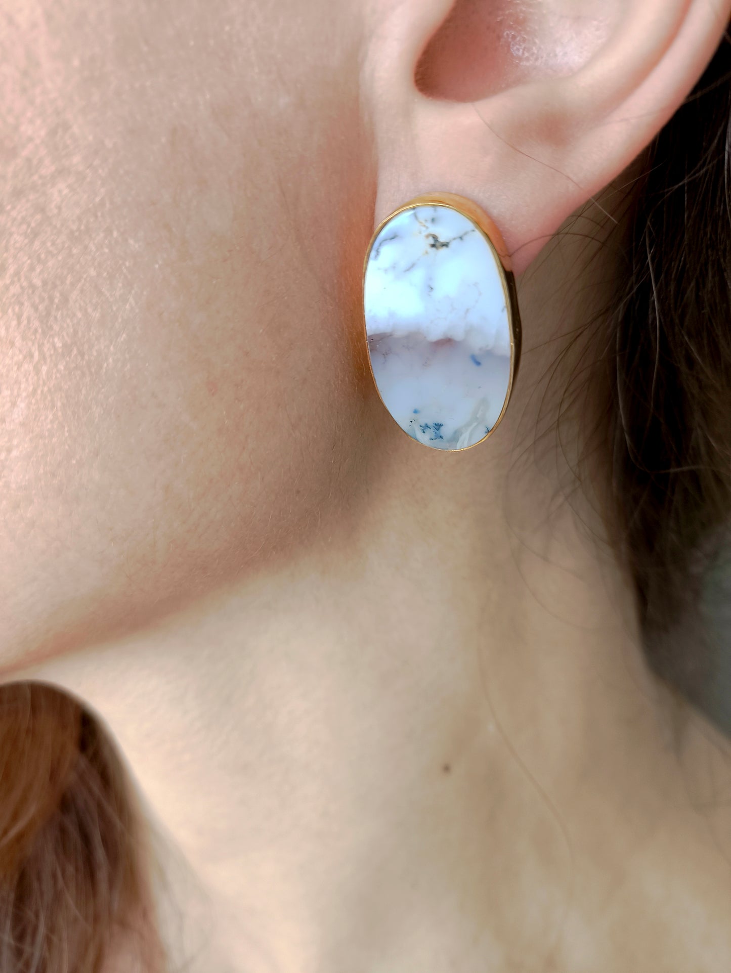 Dendritli Opal Küpe Takımı