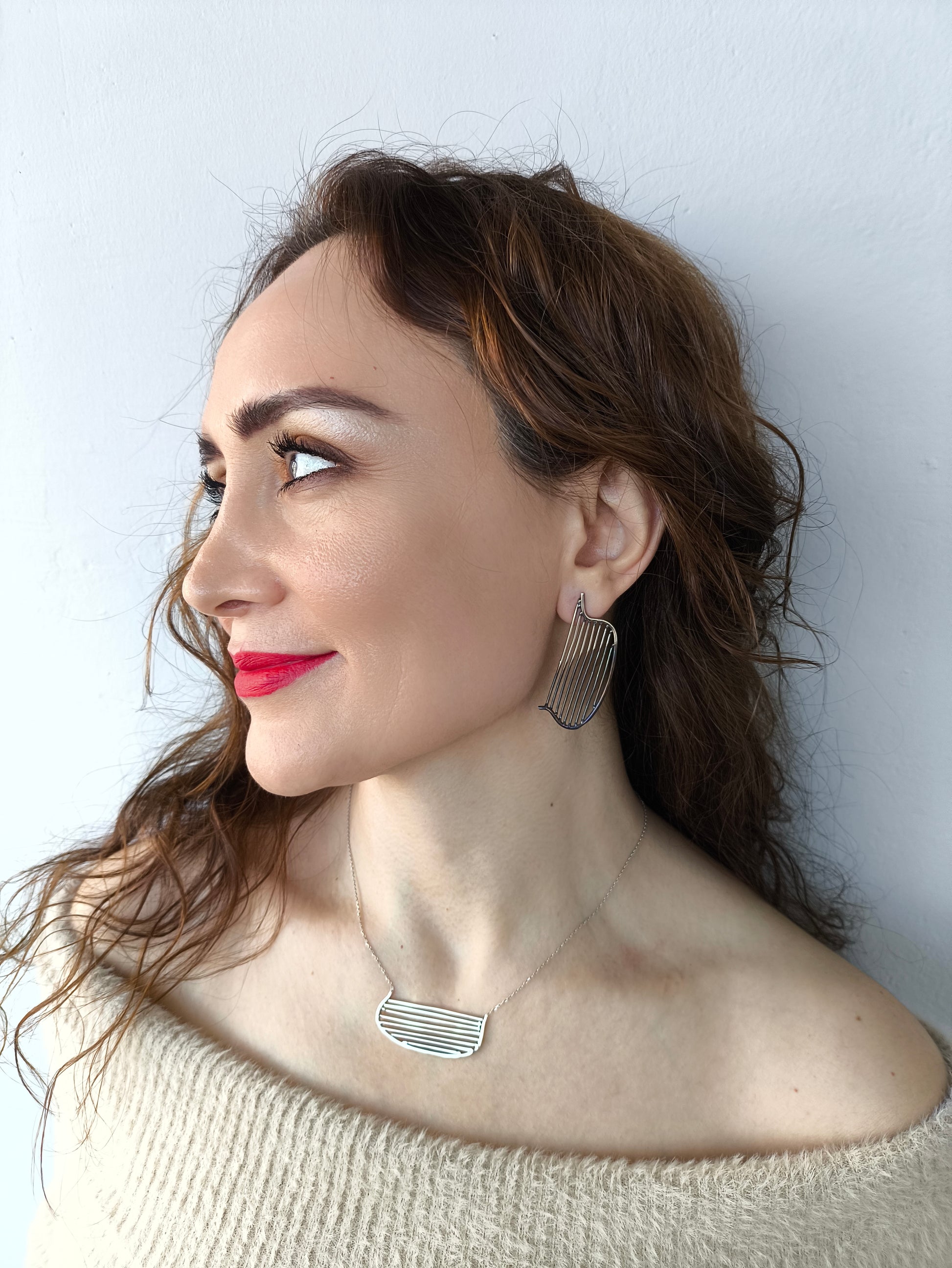 mushroom II kolye - mantardan ilham alınmış gümüş el yapımı takı