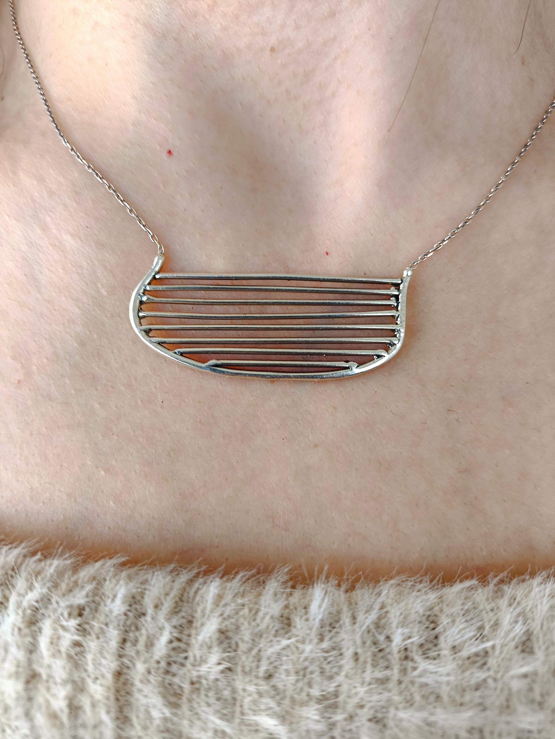 mushroom II kolye - mantardan ilham alınmış gümüş el yapımı takı