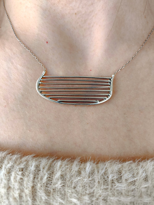 mushroom II kolye - mantardan ilham alınmış gümüş el yapımı takı