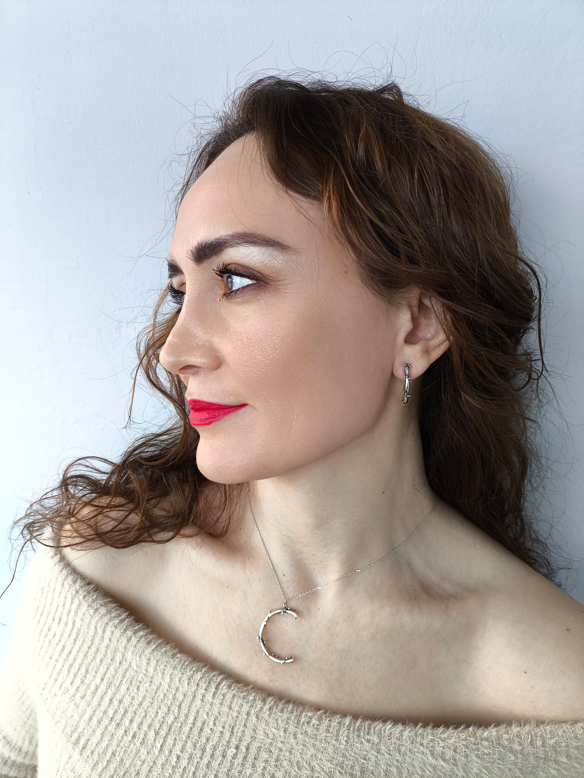 yarım tanem kolye - gümüş eksik bütün tasarımı