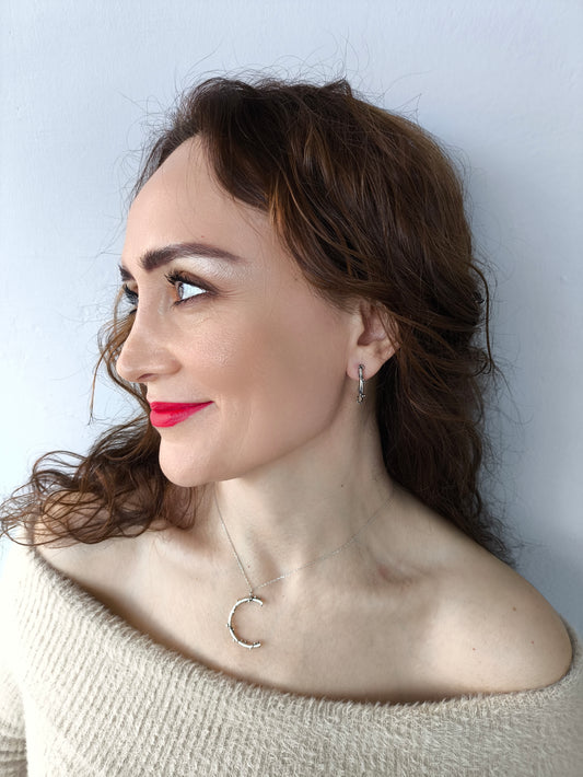 yarım tanem küpe takımı - anlamlı el yapımı gümüş küpe