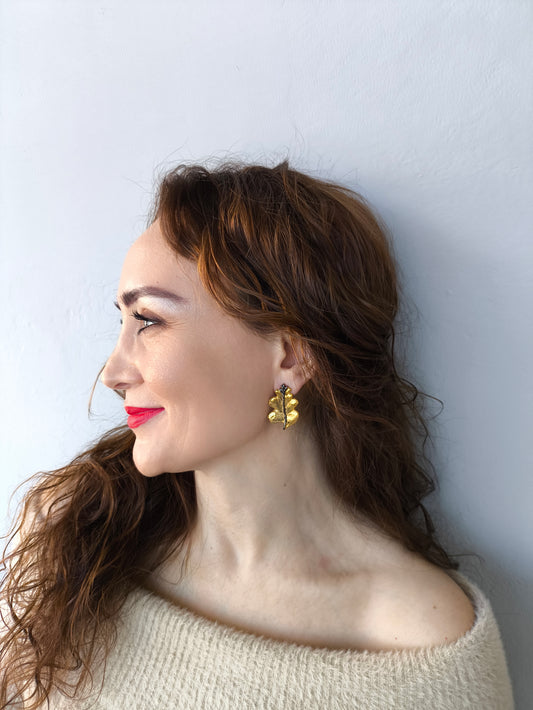 Özgün Yaprak Küpe Takımı