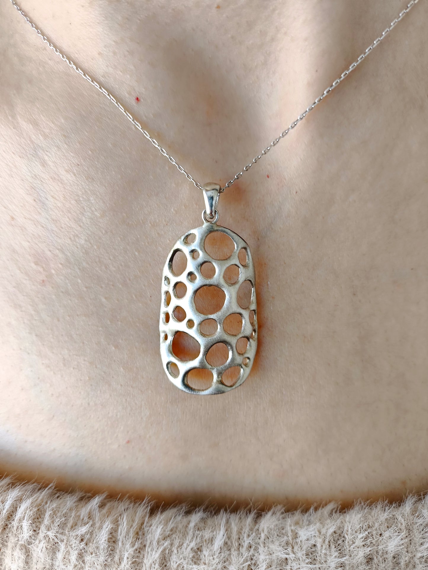 amorf ajurlu gümüş takı - su altı canlılarından ilham almış tasarım