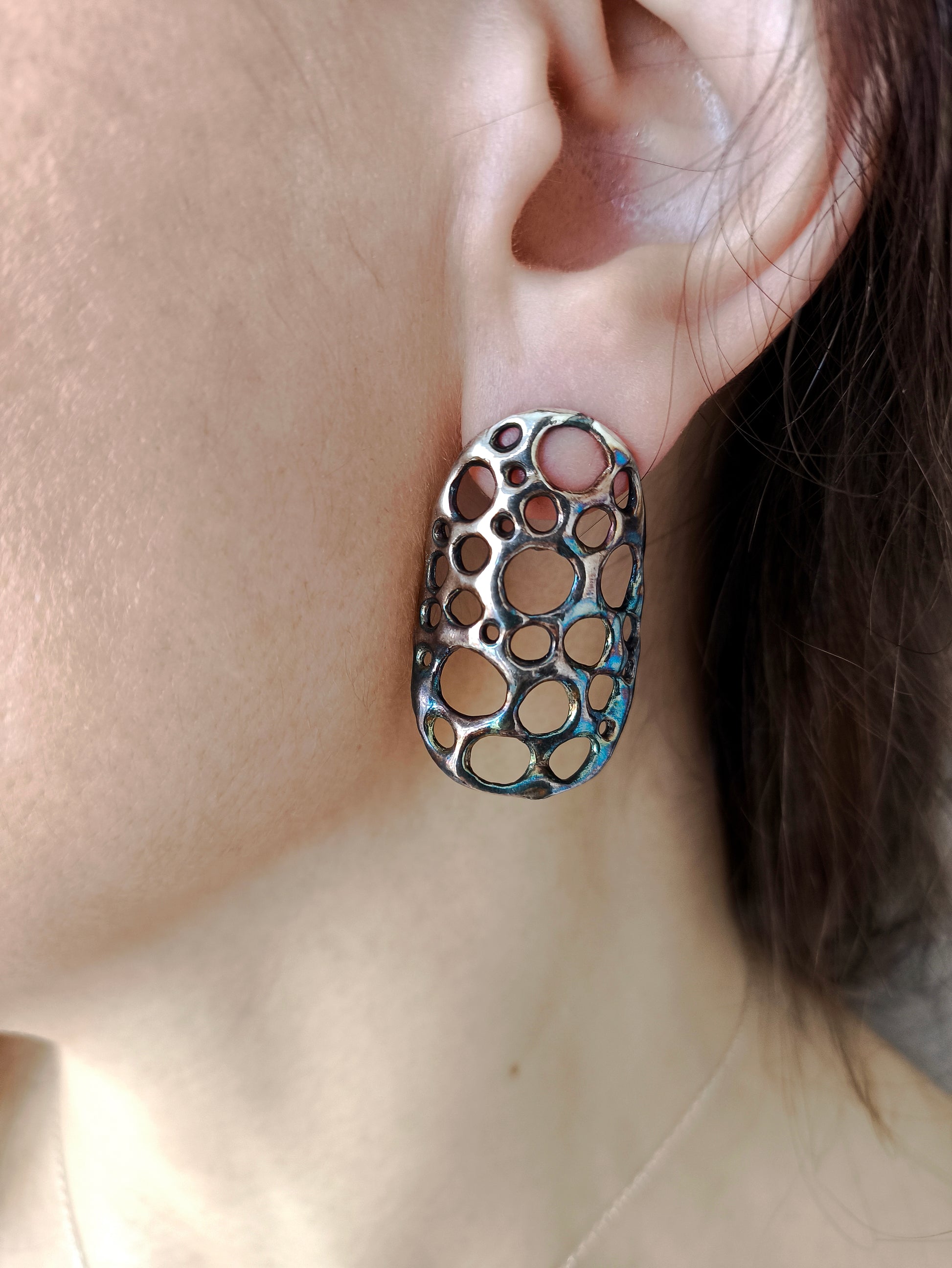 amorf ajurlu gümüş takı - su altı canlılarından ilham almış tasarım