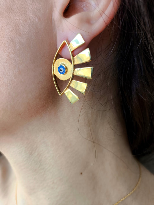 gönül gözü küpe - mevlana sözlü anlamlı altın kaplama gümüş takı