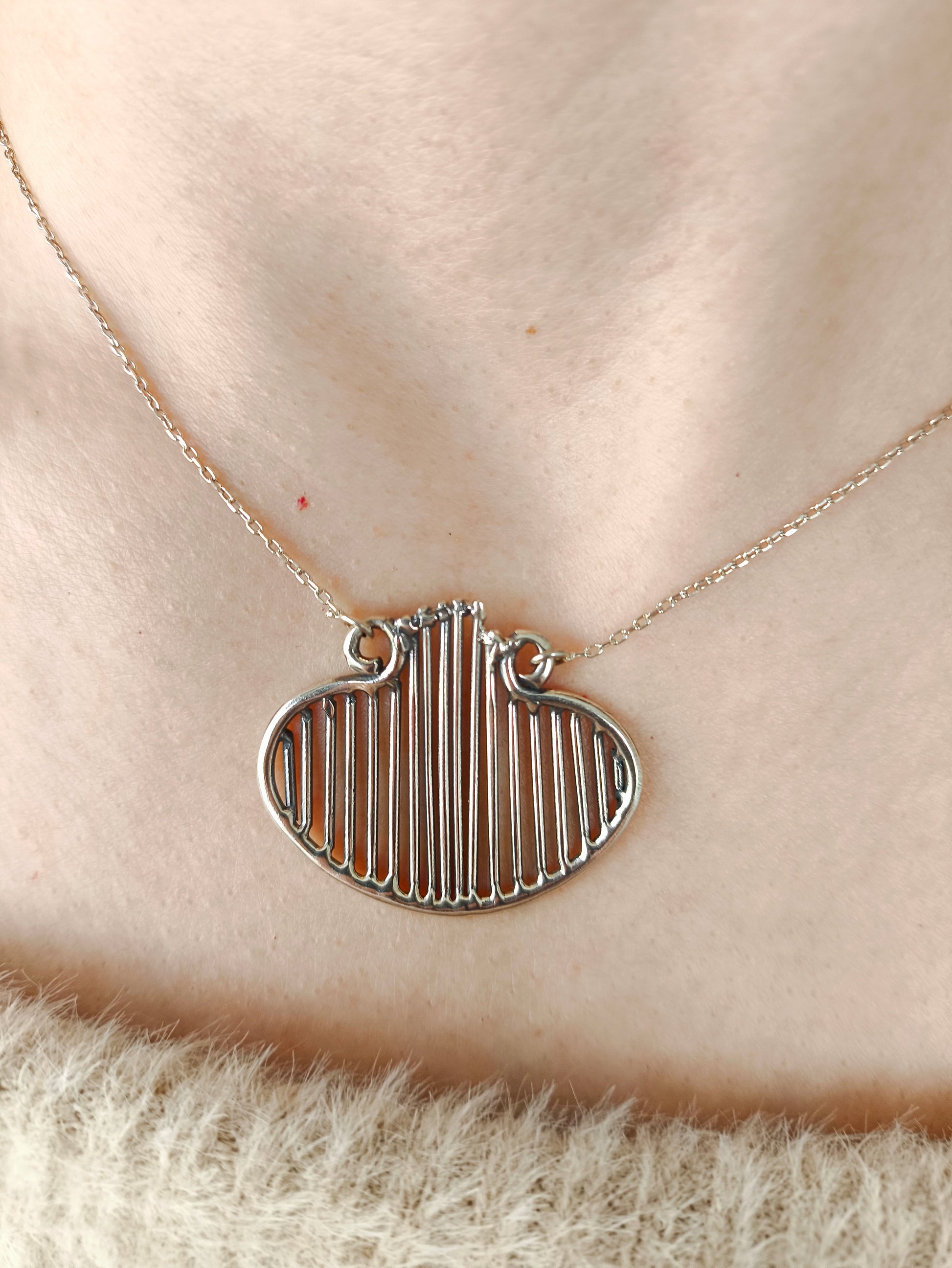 mushroom kolye - mantar formunda el yapımı gümüş tasarım