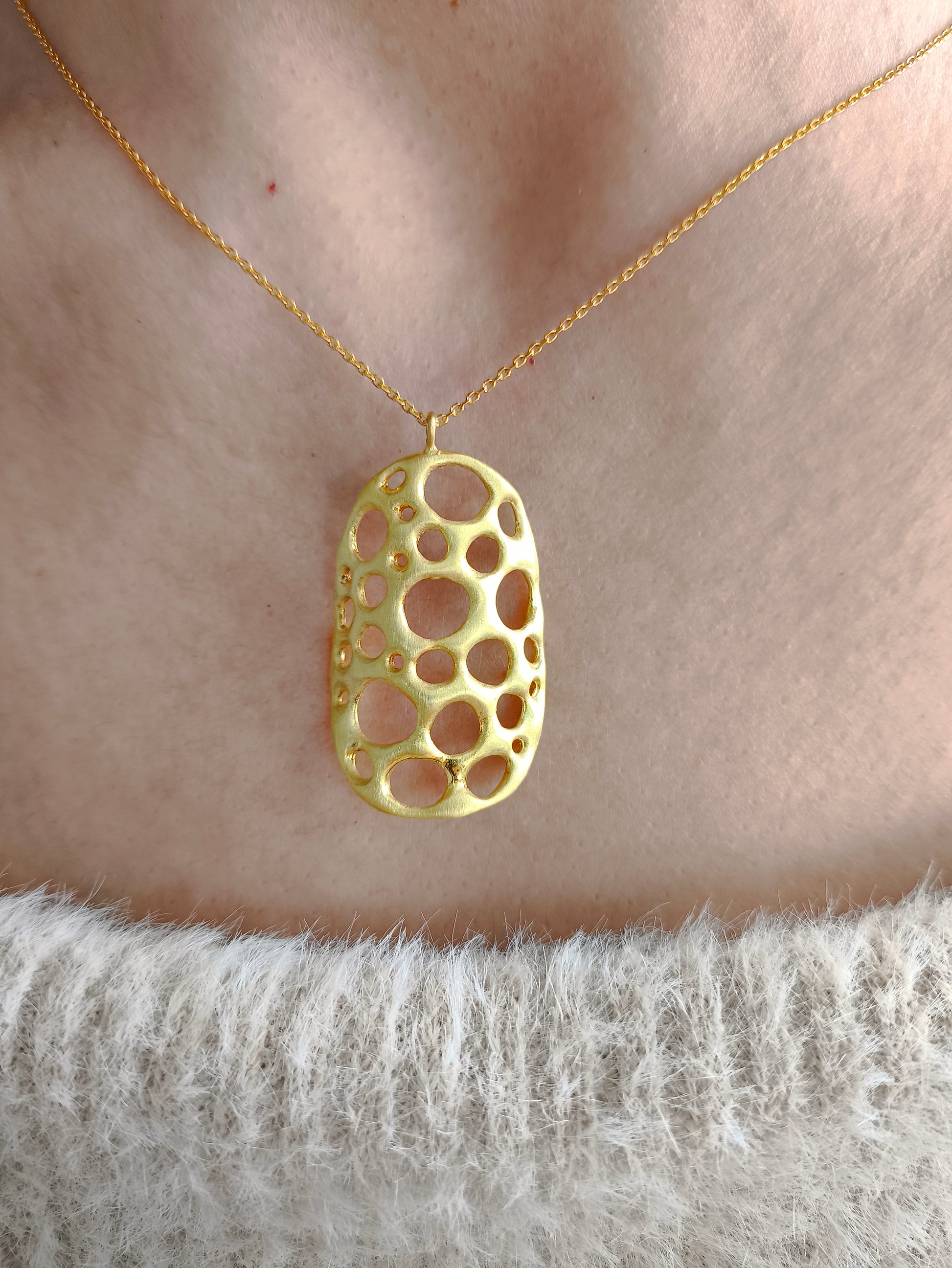 amorf ajurlu gümüş takı - su altı canlılarından ilham almış tasarım