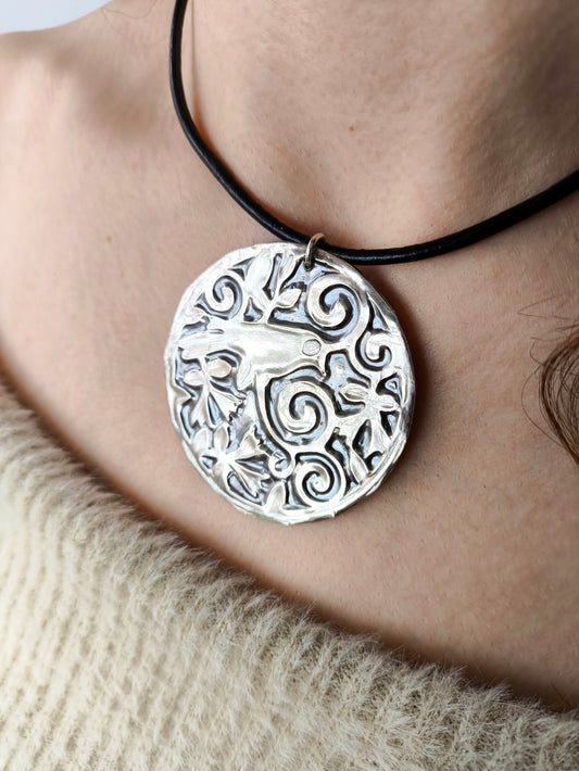 erhani tekniği kuş kolye – el yapımı 995 ayar gümüş tasarım