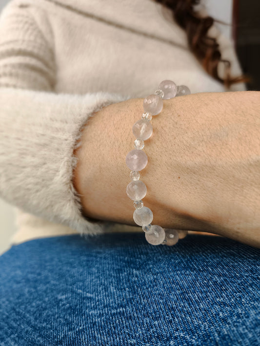 Pembe Kuvars Taşlı Bileklik