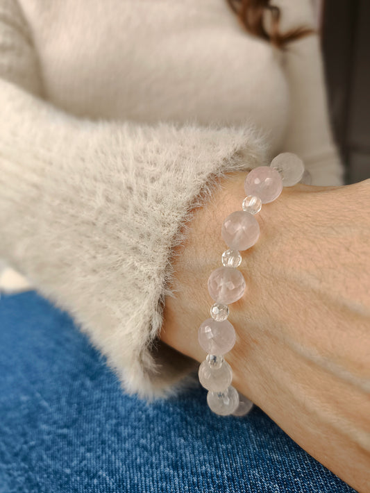 Pembe Kuvars Taşlı Bileklik