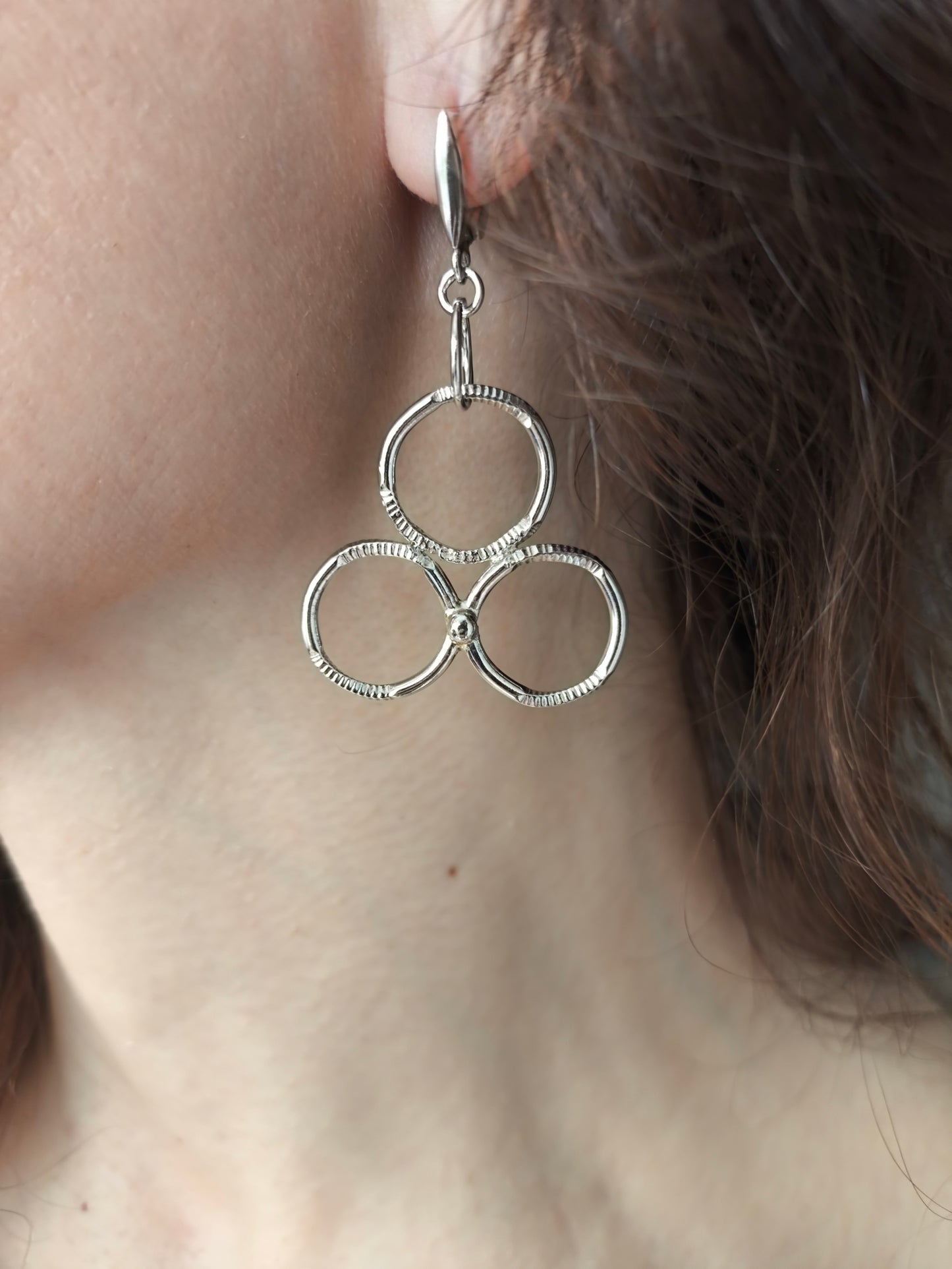 Üç Halka (Geçmiş, Bugün, Gelecek) Küpe Takımı