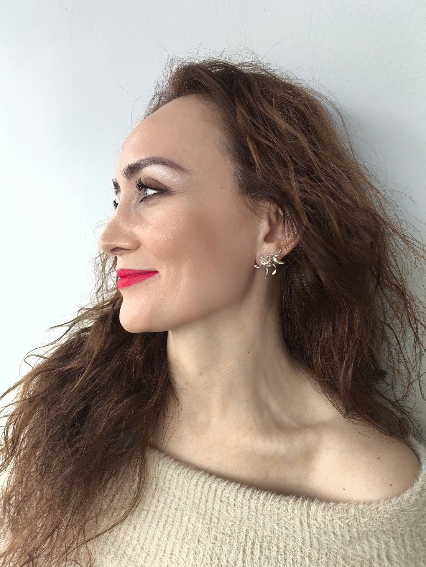 Amorf Dallı Küpe Takımı