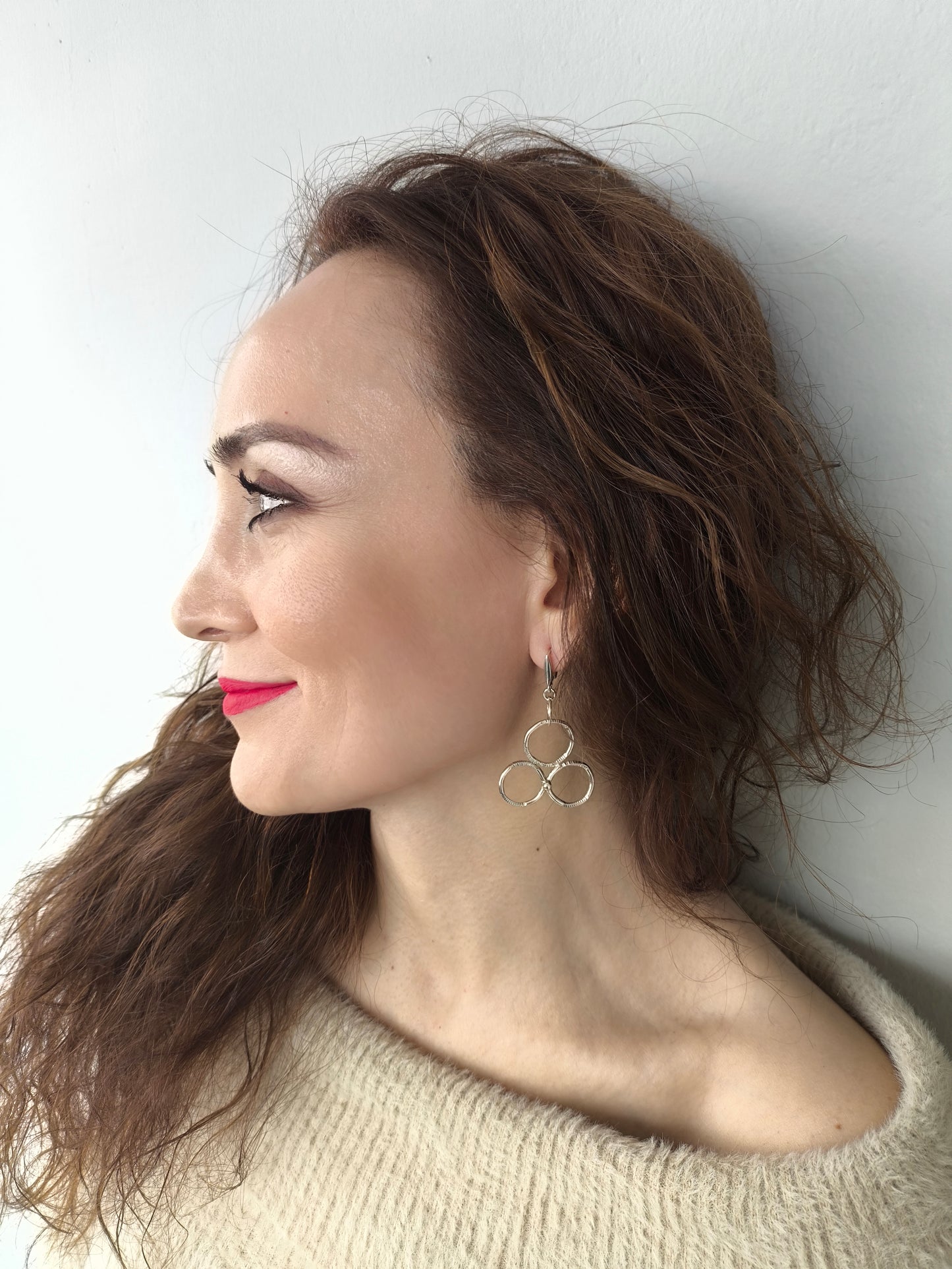 Üç Halka (Geçmiş, Bugün, Gelecek) Küpe Takımı