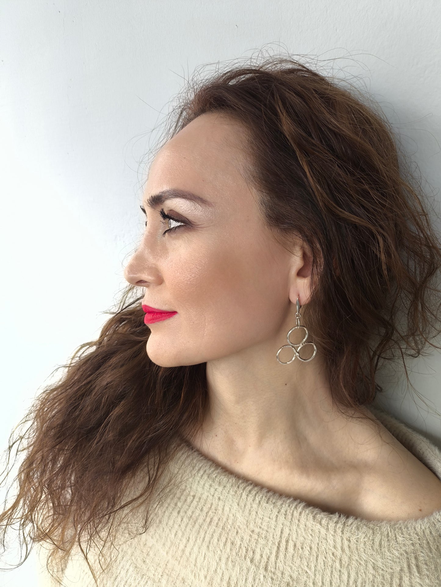 Üç Halka (Geçmiş, Bugün, Gelecek) Küpe Takımı