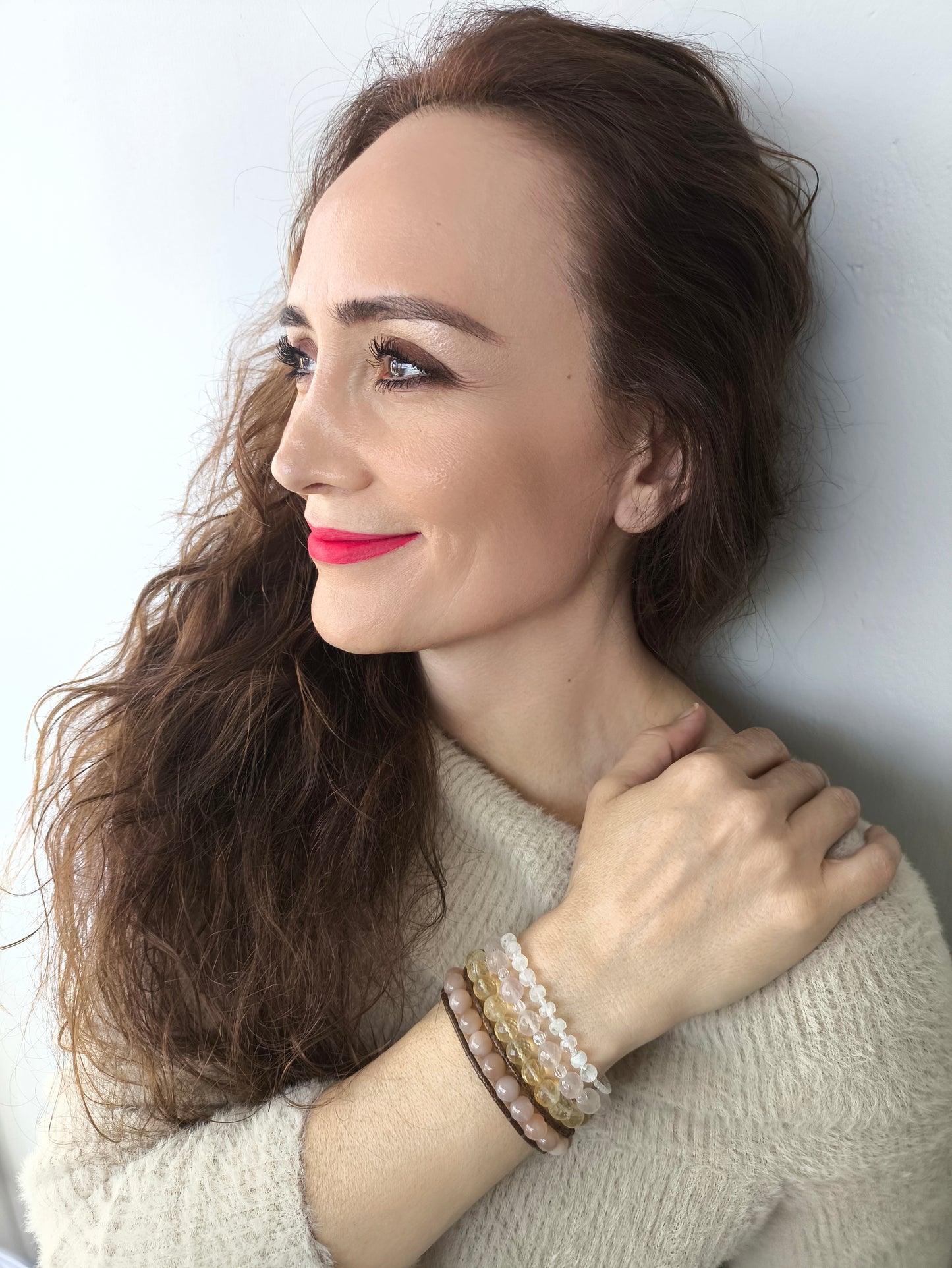 Şeftali Renkli Ay Taşı Bileklik