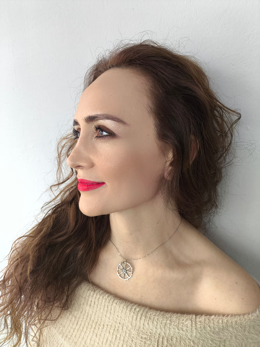 dümen kolye – 925 ayar gümüş hayatın kontrolü sembolü kişisel farkındalık takısı