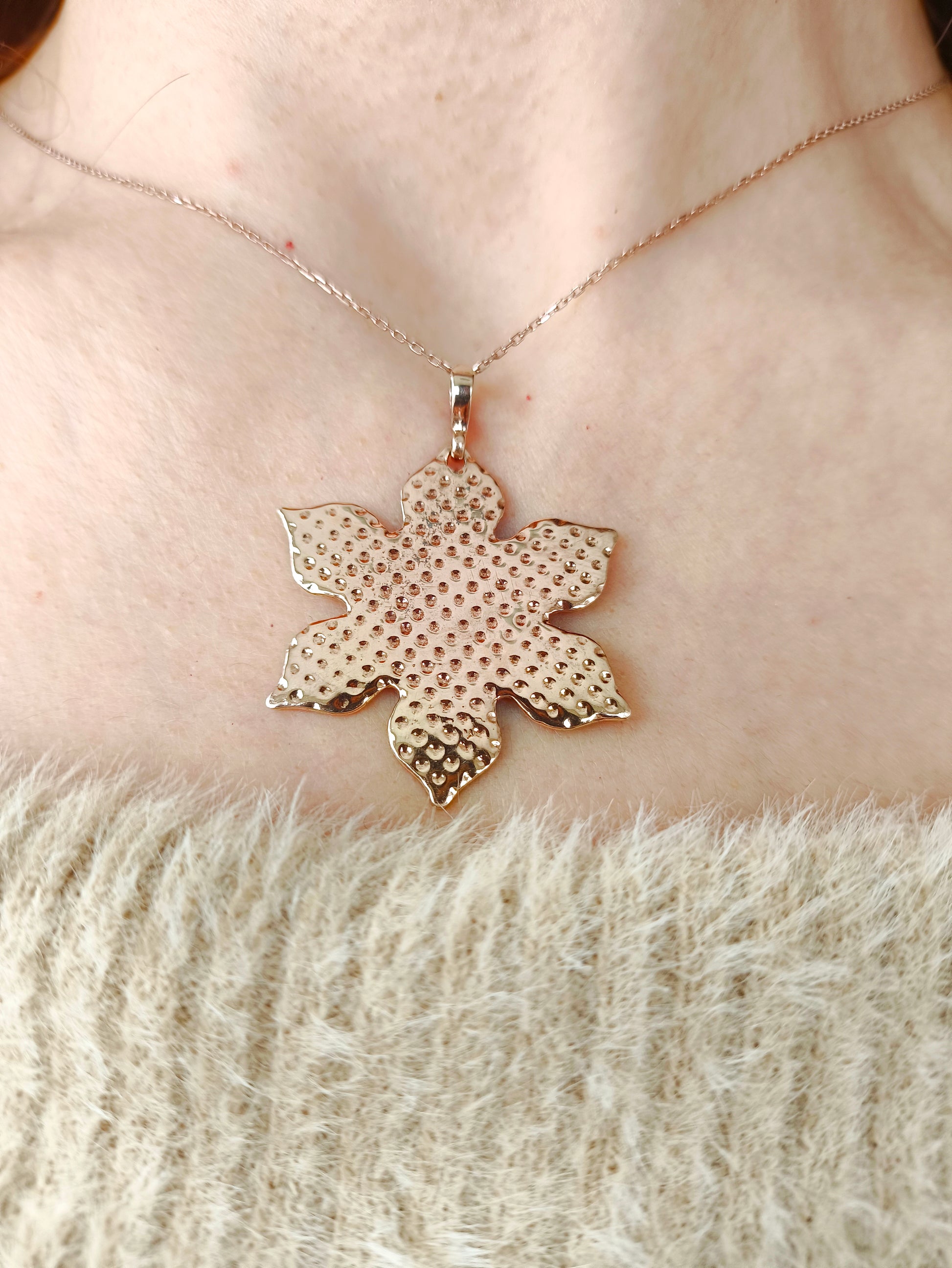 6 yapraklı çiçek kolye – 925 ayar gümüş spiritüel denge ve merkezlenme sembol