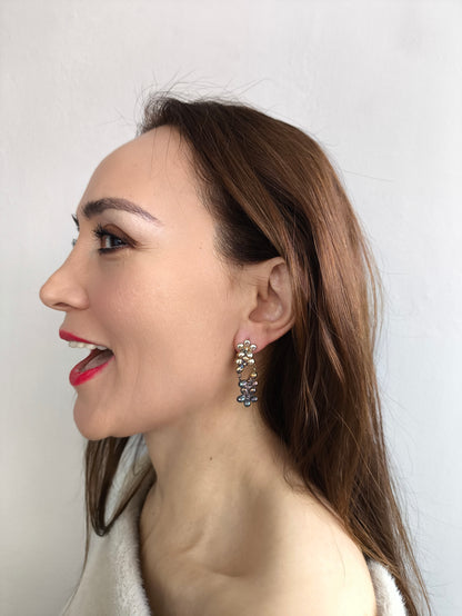 bahar küpe takımı – çiçekli oksitli gökkuşağı tasarım