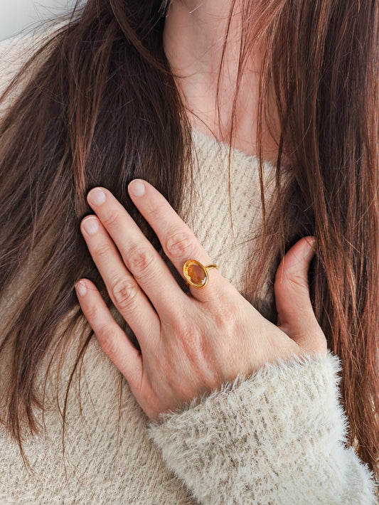 Sitrin Taşlı Yüzük