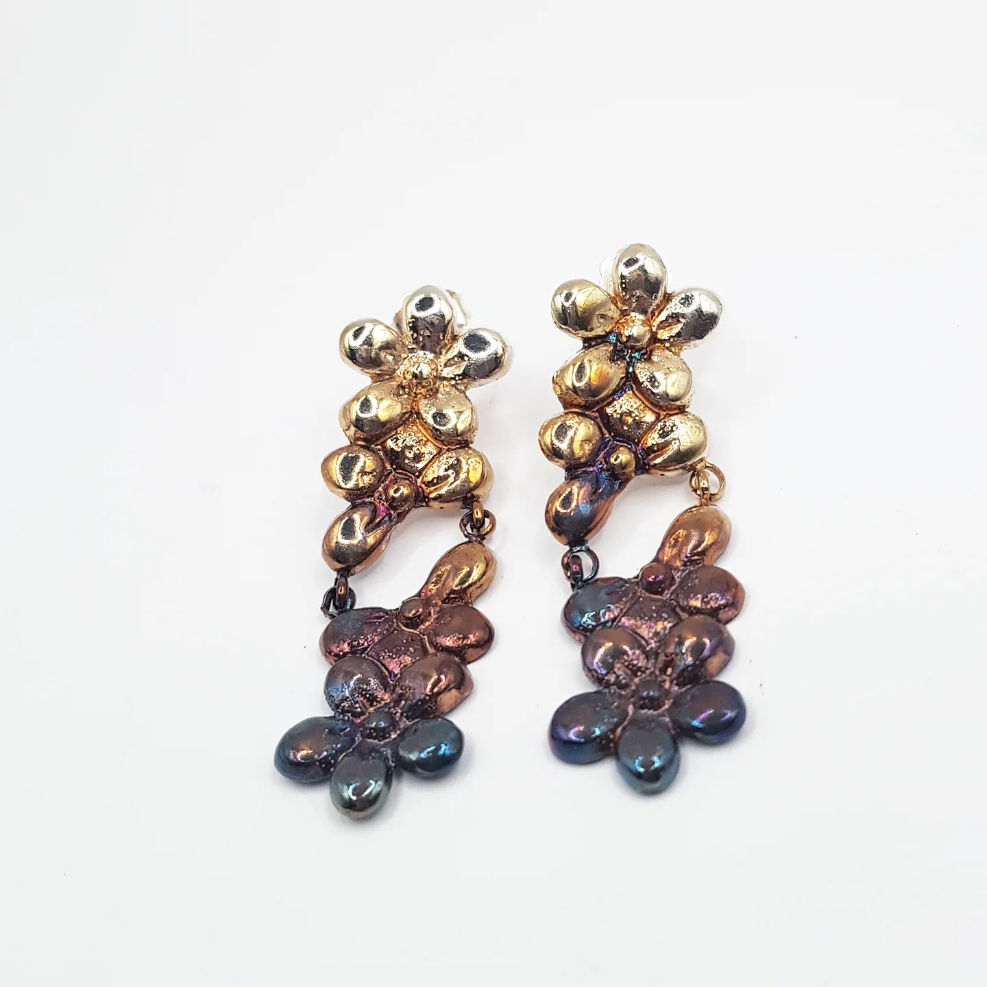 bahar küpe takımı – çiçekli oksitli gökkuşağı tasarım