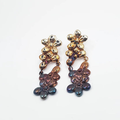 bahar küpe takımı – çiçekli oksitli gökkuşağı tasarım