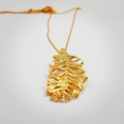 yaprak kolye – 925 ayar gümüş doğayla uyum ve topraklanma sembollü tasarım