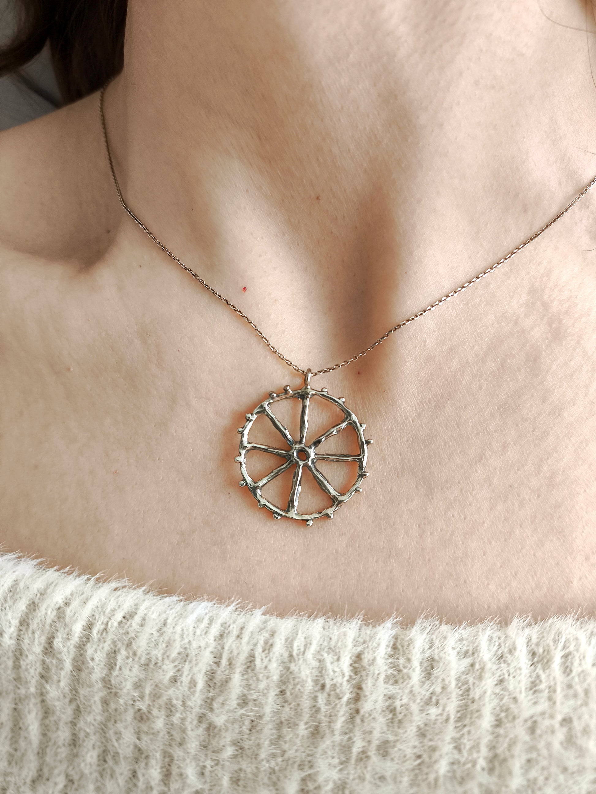 dümen kolye – 925 ayar gümüş hayatın kontrolü sembolü kişisel farkındalık takısı