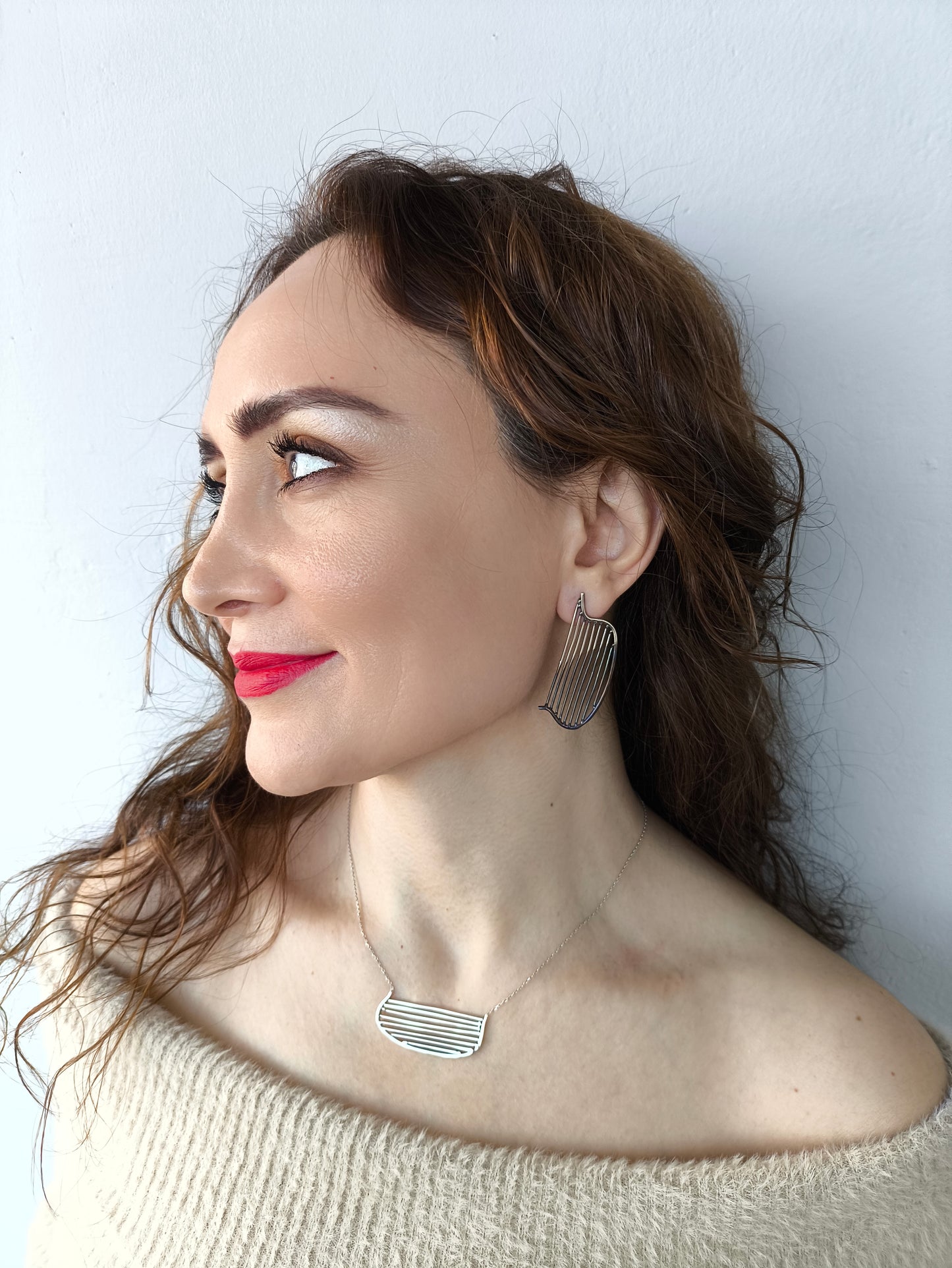 mushroom küpe takımı - doğadan ilham alan el yapımı gümüş küpe