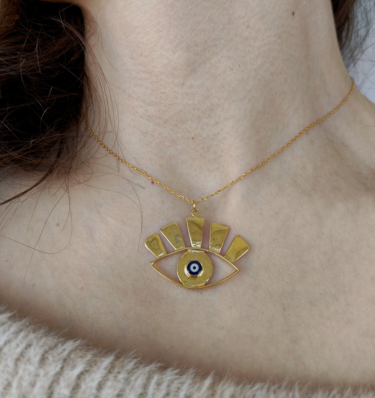 gönül gözü kolye - mevlana ilhamlı soğuk mine altın kaplama gümüş takı