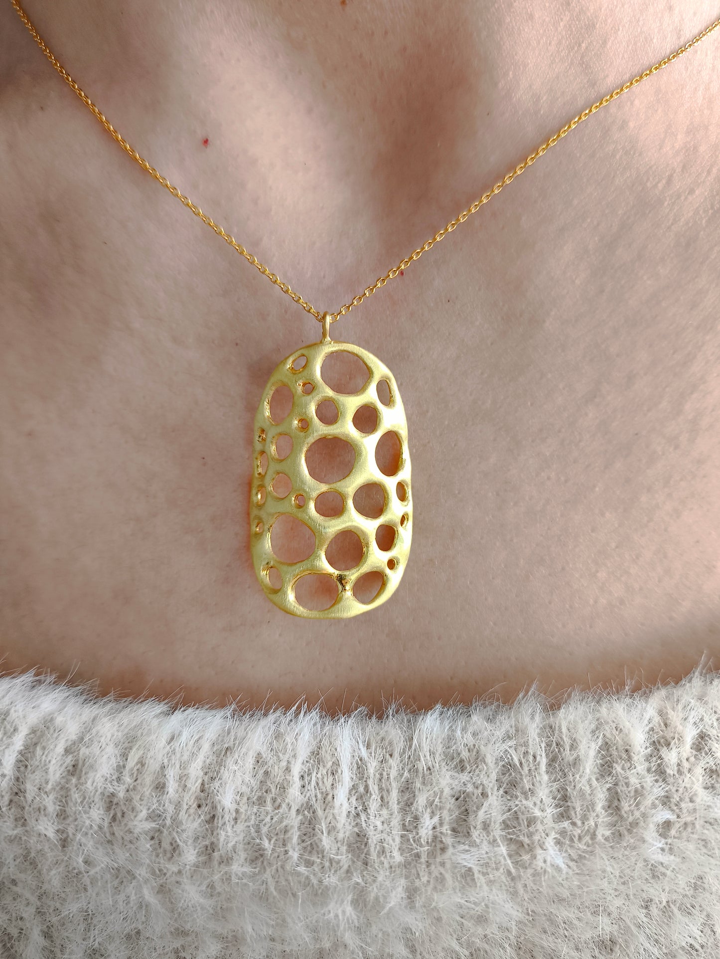 amorf ajurlu gümüş takı - su altı canlılarından ilham almış tasarım