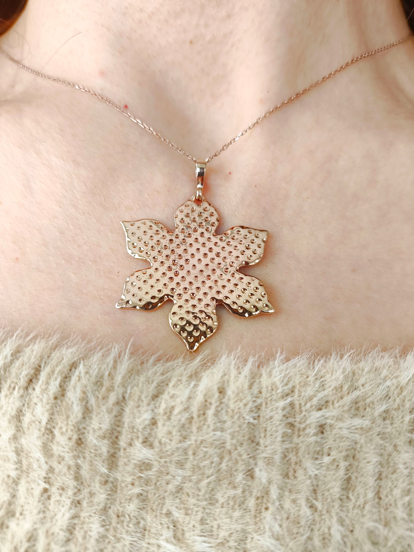 6 yapraklı çiçek kolye – 925 ayar gümüş spiritüel denge ve merkezlenme sembol