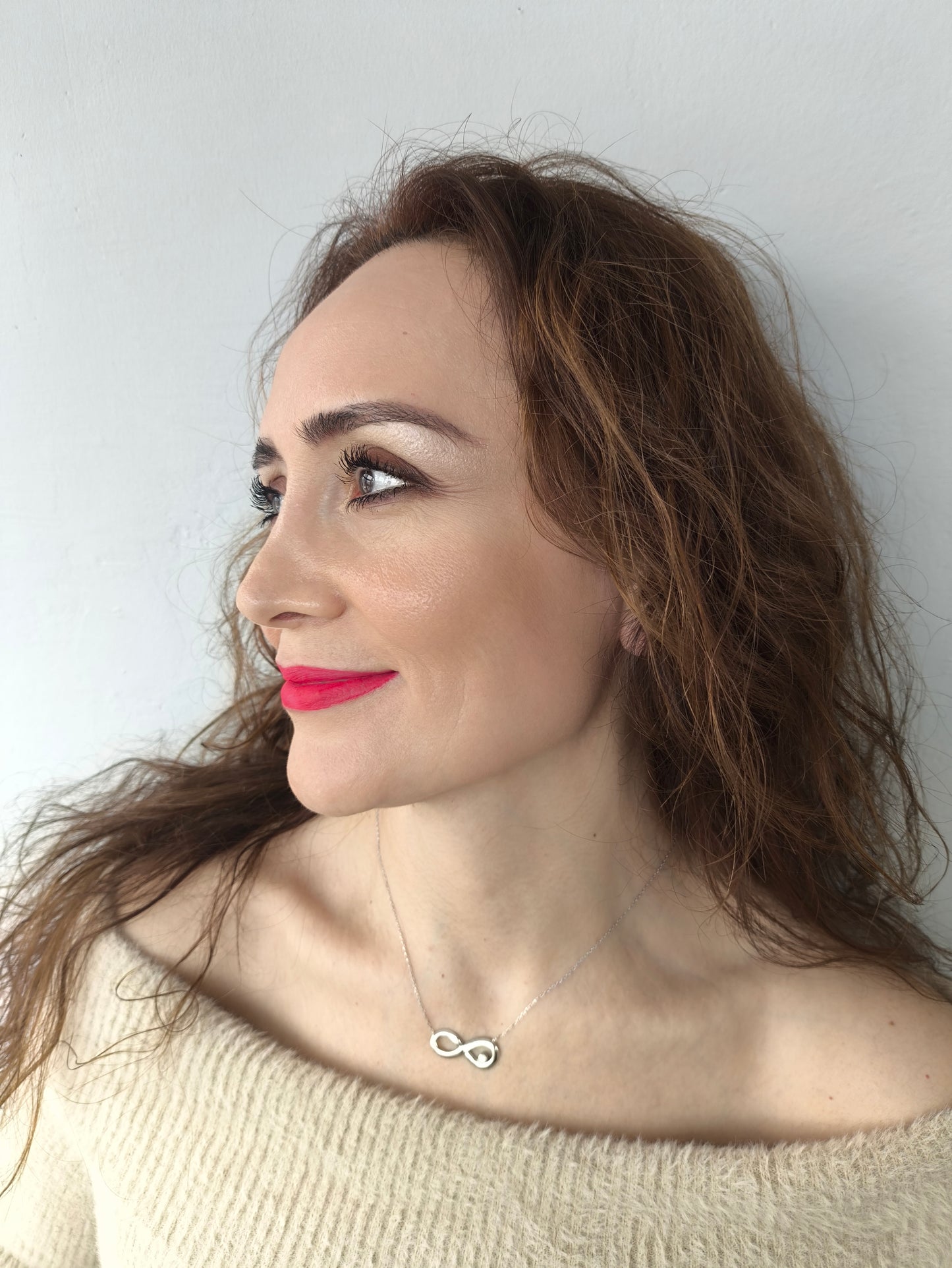 Sonsuzluk Kolye | 925 Ayar Gümüş | Rodyum Kaplama ve Zirkon Taşlı Anlamlı Tasarım